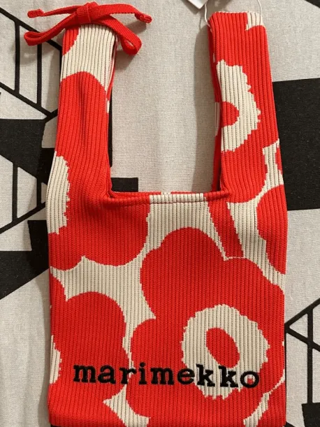 Knitted Mini Tote Unikko | Marimekko Pre-loved