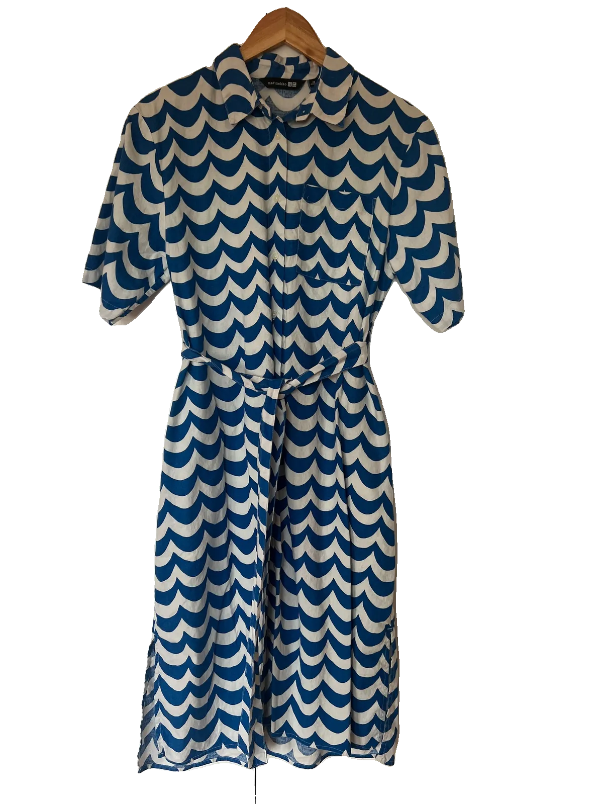Marimekko X Uniqlo Lokki Dress, Blue and White | Marimekko Pre-loved