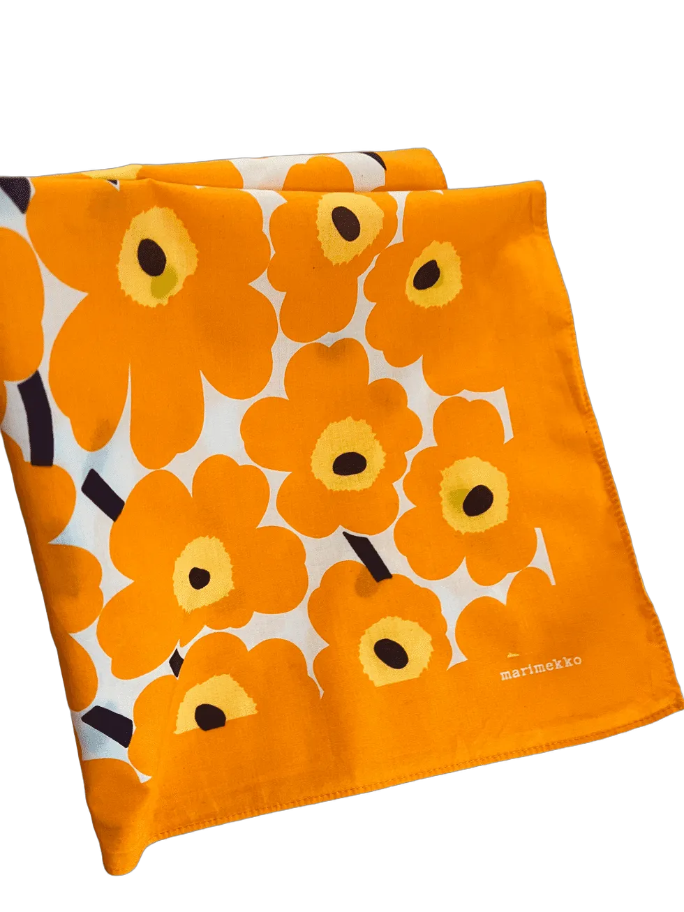 unikko-huivi-oranssi-marimekko-pre-loved-marimekko-pre-loved